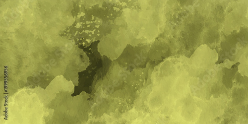 Abstract olive green and mustard yellow watercolor background with marble-like paint effects.