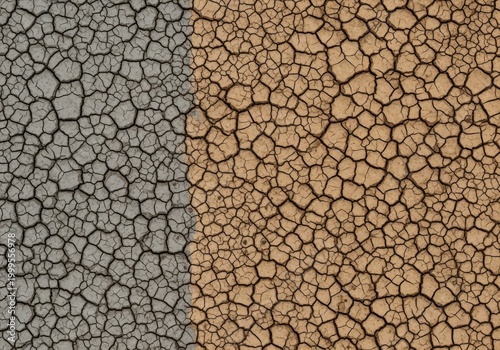 Abstract organic texture background split design modern digital art earthy tones cracked surface