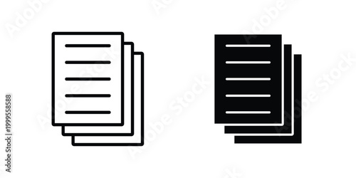 Document papers pile icon concepts for website projects