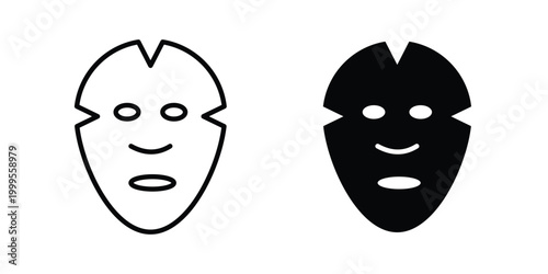 Face sheet mask icon concepts for website projects
