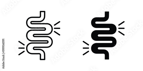 Gut constipation icon concepts for website projects