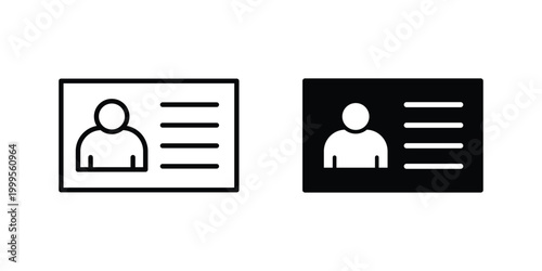 ID card icon concepts for website projects