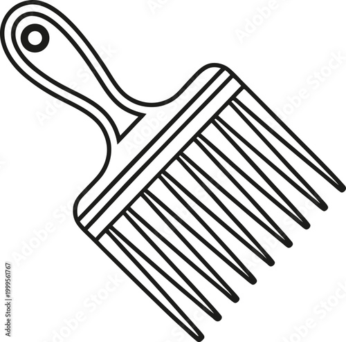 Professional Hair Afro Pick Comb Outline for Styling and Grooming Needs