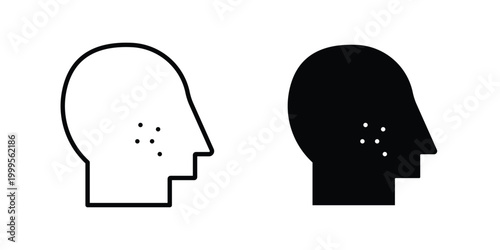 Man acne on face icon concepts for website projects