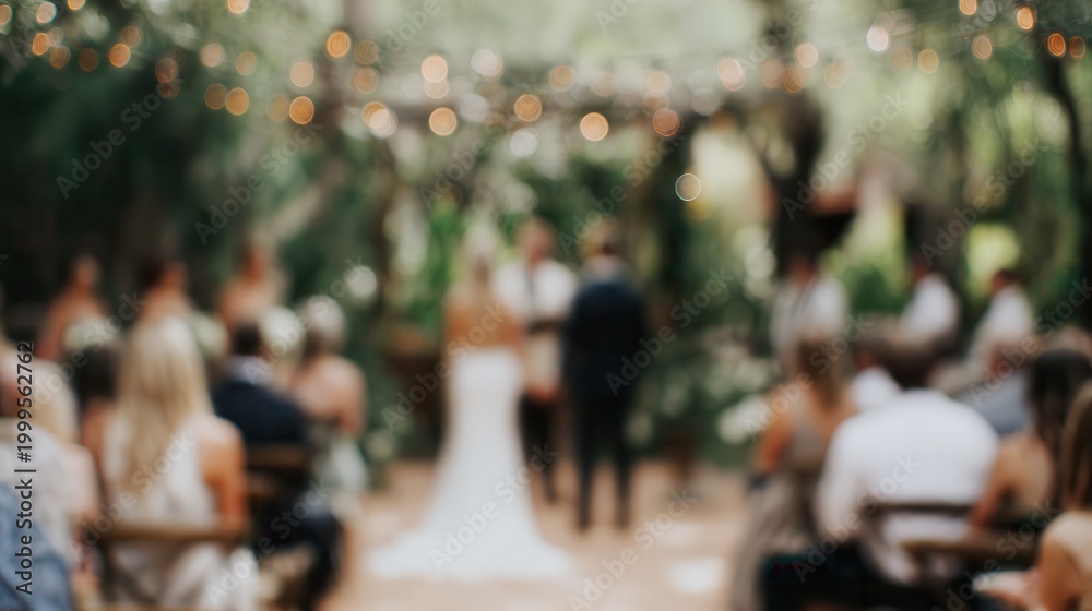 Obraz premium Outdoor wedding ceremony with guests and joyful moments