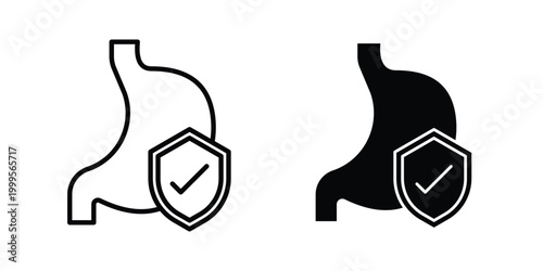 Stomach protection icon concepts for website projects