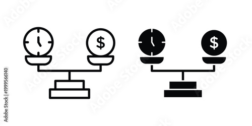 Time and money scale icon concepts for website projects