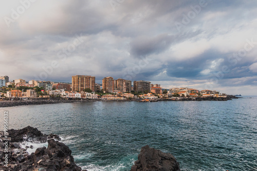 Catania Waterfront Under a Dramatic Evening Sky