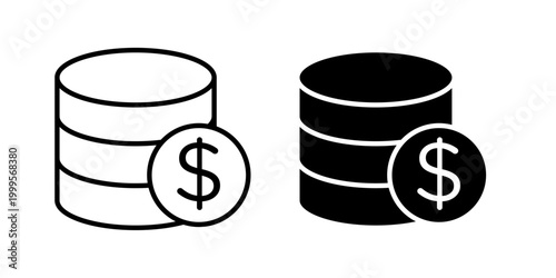 Coin icon in solid fill style, displayed in black on white background. Ideal for currency, payments, finance, and money-related interfaces.