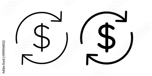 Money transfer icon in solid fill style, displayed in black on white background. Ideal for sending and receiving payments, banking transactions, and financial services interfaces.
