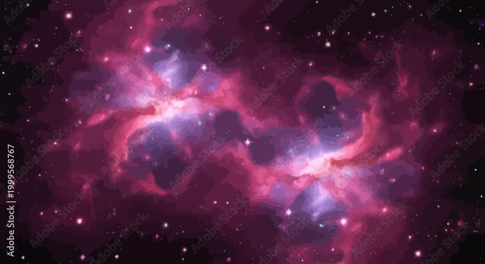Obraz premium Vibrant cosmic nebula in deep space with stars and stardust