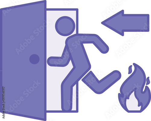 Принти на полотні Purple Evacuation Icon