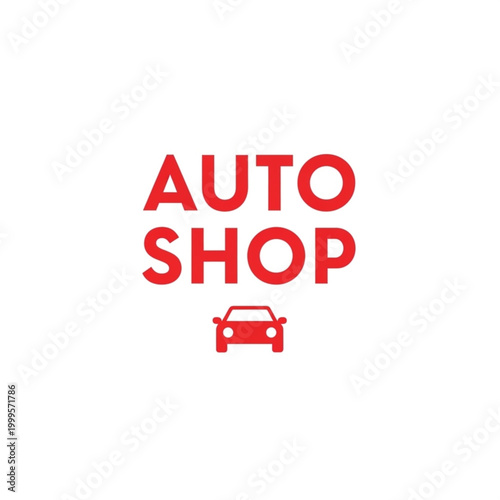 Auto Shop Logo with Car Icon - Automotive Service and Repair Concept