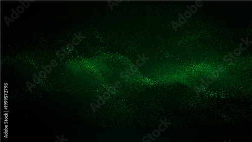 Vector Abstract Illuminating ethereal emerald glow against the profound dark void, creating sense of mystery and cosmic awe.