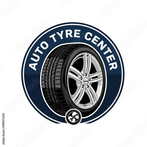Auto Tyre Center Logo - Car Wheel and Rim Emblem