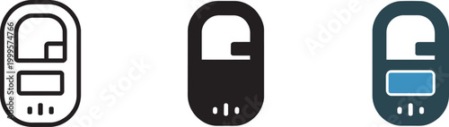 Meter icons set with variations for abstract measurement or testing representation with analog meter