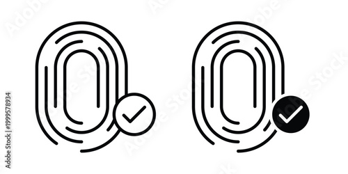 Biometric security icon outlined. Flat fill icons
