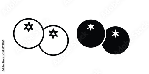 Blueberry icon outlined. Flat fill icons