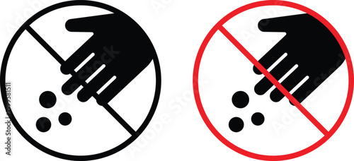 Konstfotografi Do not feed the animals sign outlined. Flat fill icons