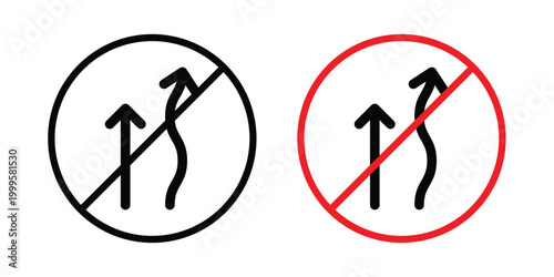 Do not overtake traffic sign outlined. Flat fill icons