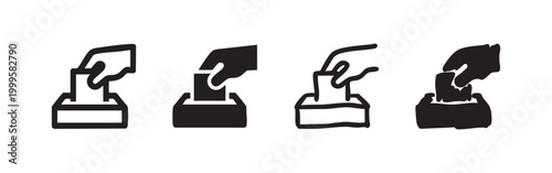 Voting and Ballot Box Icons Representing Democracy and Election Process