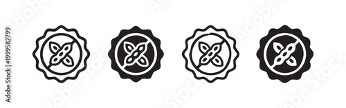 Soy Free Food Label Icons in Outline Solid and Hand-Drawn Styles