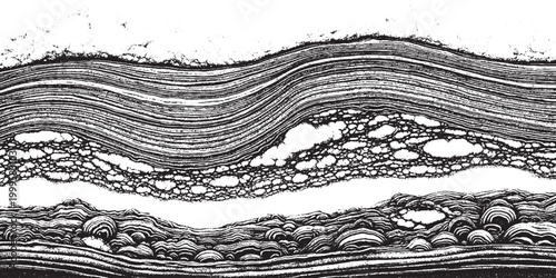 Abstract geological strata with wavy layers and granular texture cross section graphic resources earth science illustration abstract formation geological background detailed backdrop