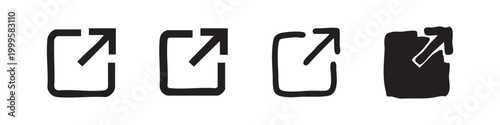 External link icon set in various styles, representing sharing, redirection, and opening new content.