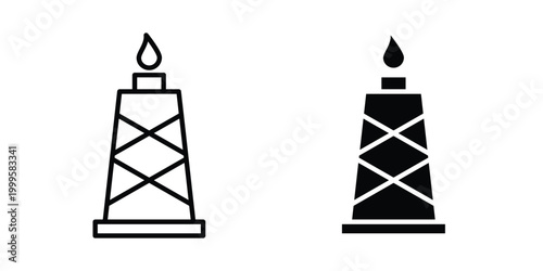 gas rig icon outlined. Flat fill icons
