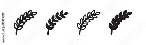 Wheat Grain Stalk and Agriculture Icon Set