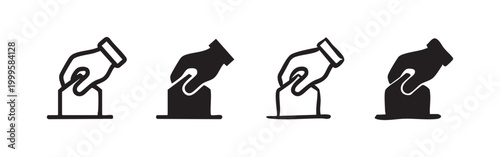 Voting Ballot and Election Participation Icon Set