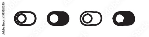 On Toggle Switch Icon Set in Four Different Graphic Styles