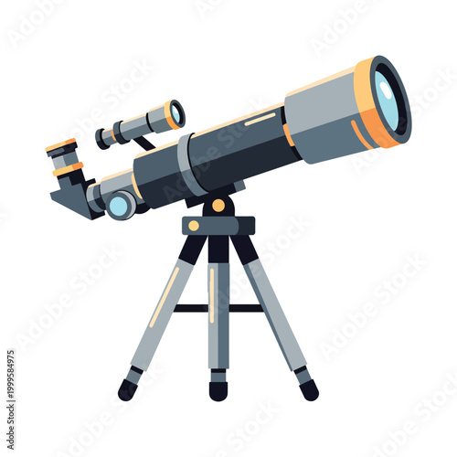 A modern astronomical telescope on a tripod for observing stars and planets in the night sky