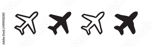 Airplane Icon Set - Travel and Aviation Symbols
