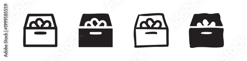 Paper shredder icon set. Document destruction and secure disposal symbols.