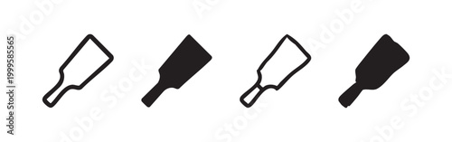Bottle opener icon set. Kitchen tool and bar accessory symbols.