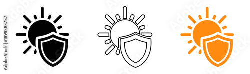 Cybersecurity shield with sunburst protecting digital assets with radiant security