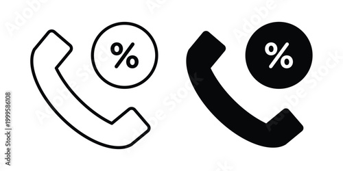 Loan call icon outlined. Flat fill icons