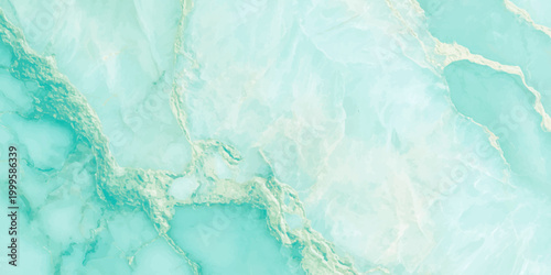 Bilde på lerret Luxury turquoise marble texture with gold veins, abstract aqua onyx stone background for interior design and wallpaper