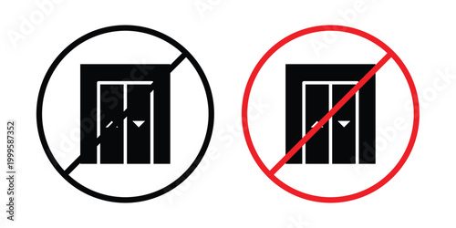 No elevator sign outlined. Flat fill icons