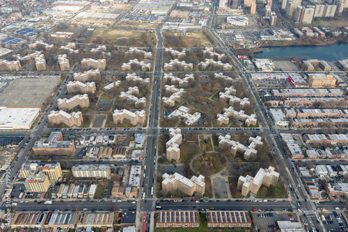 Aerial view of Canarsie street grid - New York, US