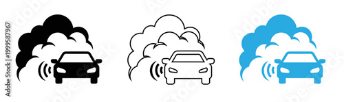 Autonomous vehicle technology illustration self driving car with sensor network