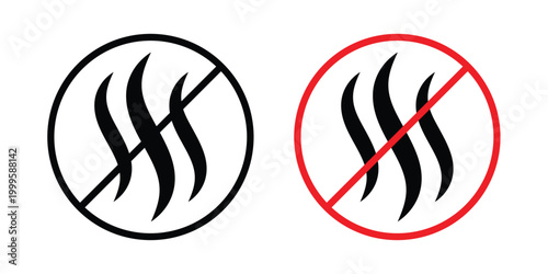 No smell sign outlined. Flat fill icons