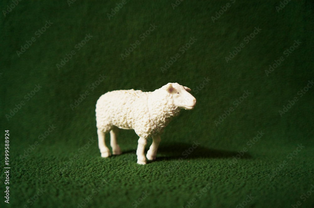 Obraz premium Toy sheep figurine, pastic animal