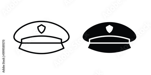 Police icon outlined. Flat fill icons