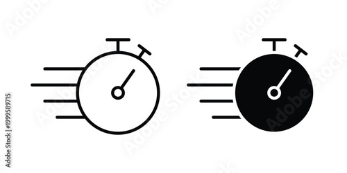 Quick service icon outlined. Flat fill icons