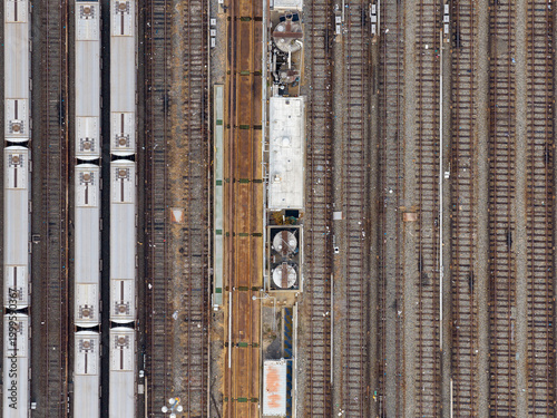 Aerial view of rail tracks - New York, US