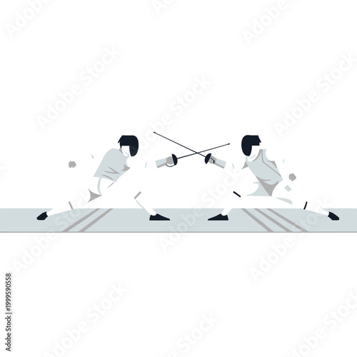 Fencers Sparring Duel