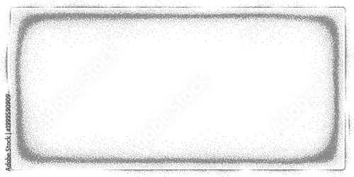 Fotografie Dotted halftone grunge frame with grainy texture and distressed edges for retro