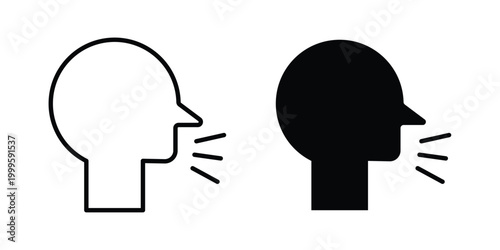 Talking icon outlined. Flat fill icons